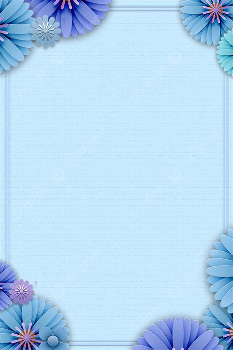 Blue Flower Frame Border Background Wallpaper Image For Free Download
