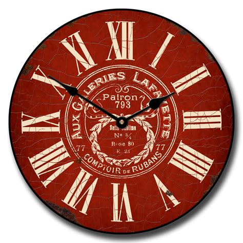 Large Red Wall Clock In 7 Sizes From 12 Up To 60 Inches