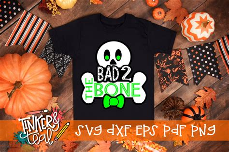 Bad 2 The Bone Halloween Svg Duo Etsy