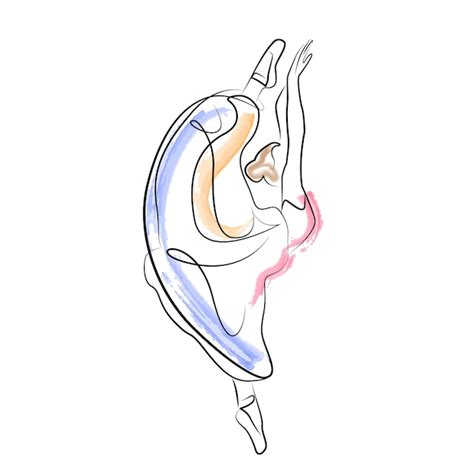 Premium Vector Sketch Of A Woman In A Dress Ballet Pose Dancer Line
