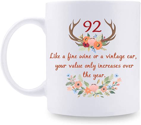 92nd Birthday Ts For Women 92nd Birthday Mug For Women 92 Year