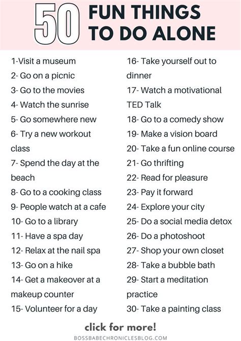 50 Things To Do Alone How To Have Fun By Yourself In 2021 Things To