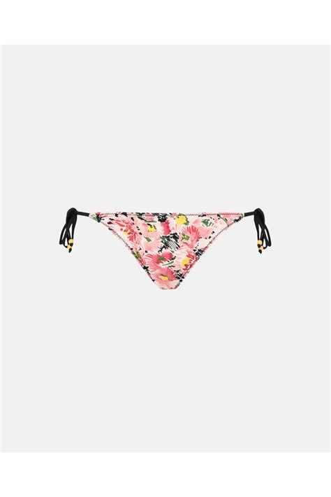 Stella Mccartney Watercolor Floral Tie Side Bikini Bottoms Pink