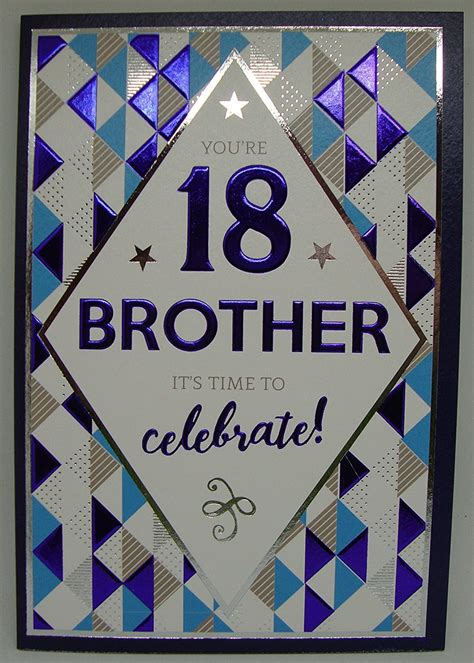 Brother Happy 18th Birthday Card Blue Balloons Uk Kitchen