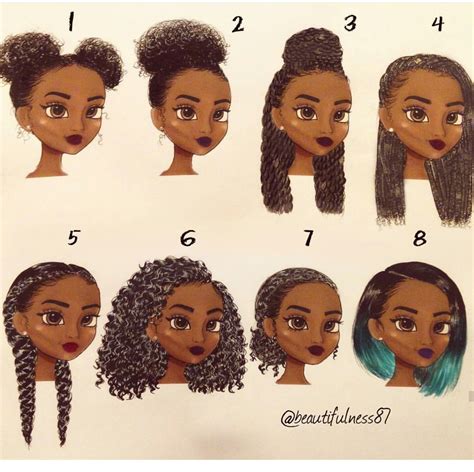 Select from premium cartoon hairstyles of the highest quality. Idée de coiffure afro ‍♀️ ️ | Natural hair styles, Short ...