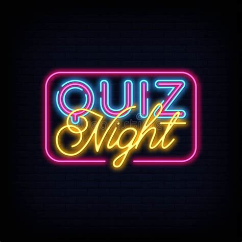Quiz Neon Signs Style Text Vector Stock Vector Illustration Of Letter