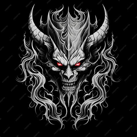 Premium Ai Image Angry Devil Head Tattoo Design Illustration