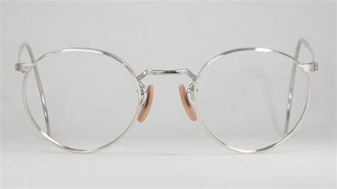 optometrist attic ao wwii p3 silver wire rim vintage eyeglasses
