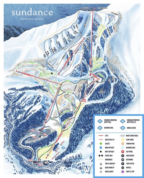 Sundance Resort Trail Map Piste Map Panoramic Mountain Map