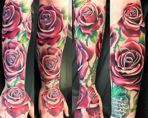 Top 61 Best Rose Sleeve Tattoo Ideas 2020 Inspiration Guide Mens