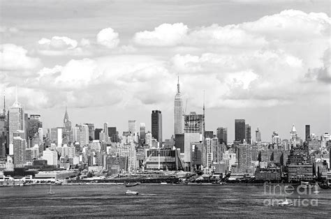Manhattan Skyline In Black And White Photograph By Regina