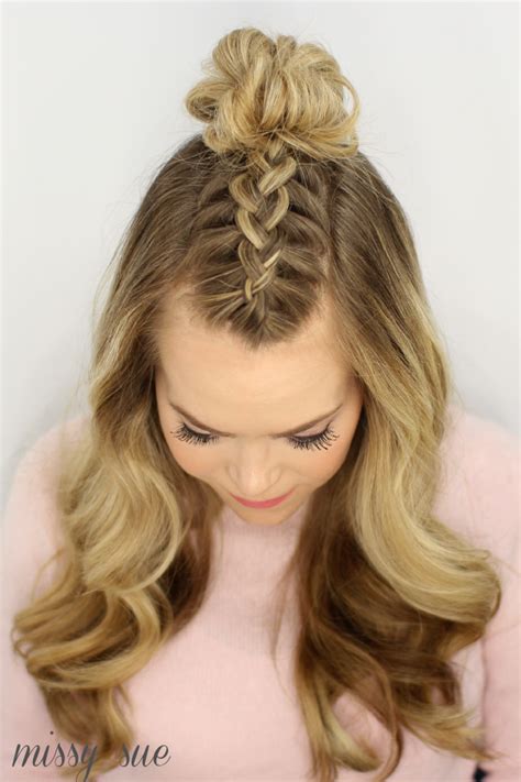 mohawk braid top knot braided top knots long hair styles braided hairstyles