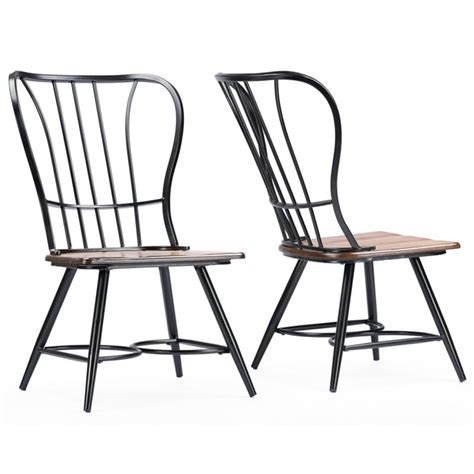 Baxton Studio Longford Windsor Dining Side Chair In Black Set Of 2