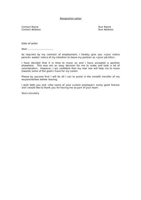 Free 65 Resignation Letter Templates In Ms Word