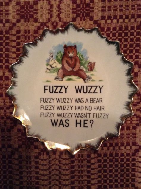 Fuzzy Wuzzy Bear Plate Fuzzy Wuzzy Fuzzy Bear