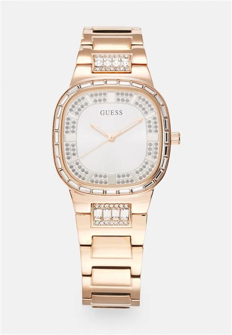 Guess Ladies Dress Watch Rose Gold Coloured Uk