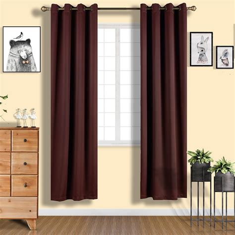Chocolate Soundproof Curtains 2 Packs 52 X 96 Inch Blackout