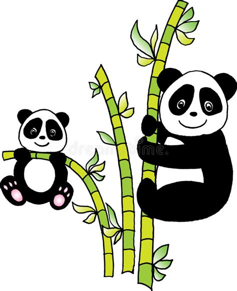 Panda With Bamboo Stock Vector Illustration Of Curves 10474734
