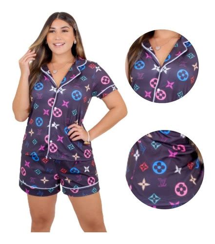 Pijama Feminino Americano Curto Blogueira Botao Verao Mercadolivre