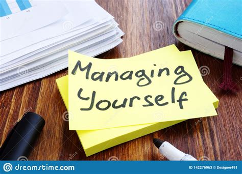 Managing Yourself. Office Table With Papers. Self Management. Stock ...