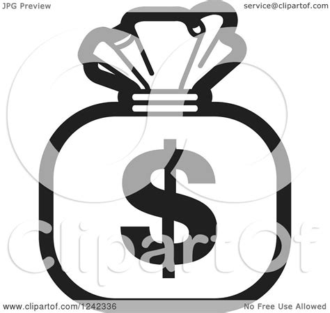 Are there money bags for the wedding guests? Clipart of a Black and White Money Bag with a Dollar ...