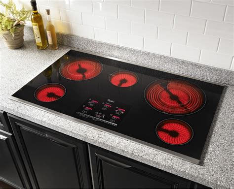whirlpool cooktop electric gold stainless cooktops steel gas kitchen radiant burner series touch tap controls burners smoothtop appliance elements plus