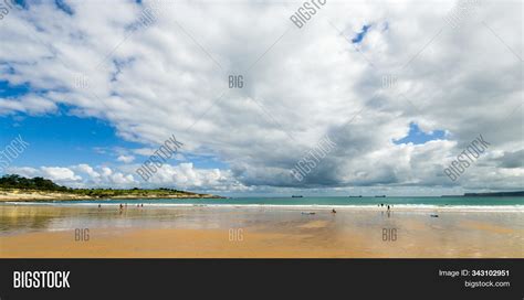 Beach Cloudy Sky Ebb Image And Photo Free Trial Bigstock