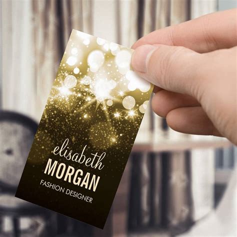 Bright Gold Glitter Sparkle Bokeh Business Card