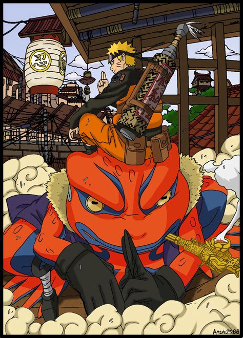 Naruto And Gamakichi By Amine On Deviantart
