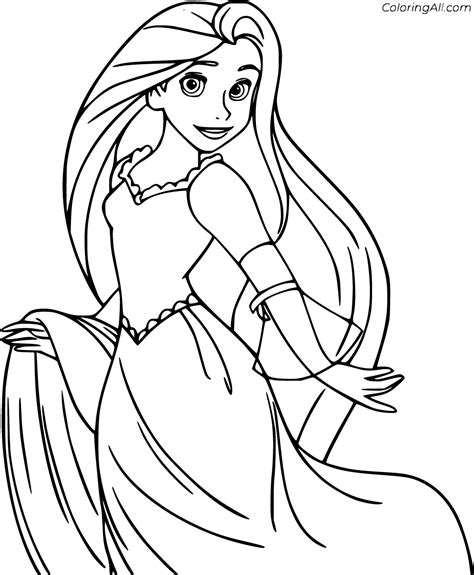 All Disney Princesses Coloring Pages With Rapunzel