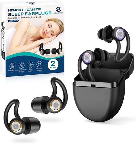 2 Pairs Ear Plugs For Sleep Hearprotek Silicone Custom Fit Sound