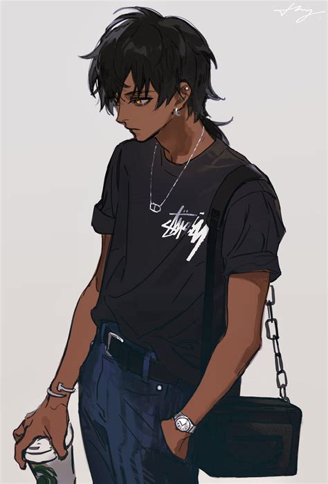 ᴴᴼᴺᴳ on Twitter Black anime guy Anime drawings babe Black anime characters