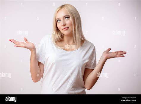 Young Woman Is Indifferent To The Problem Stock Photo Alamy