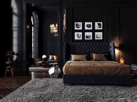 Black And Gold Bedroom Set Interior Design Ideas