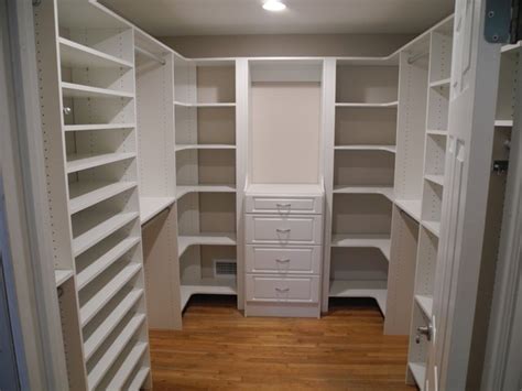 The closetmaid impressions top shelf kit is designed to provide additional storage above your hanging rod or tower. Jackson Walk Closet ~ Monolithic Look - Traditional - Closet - Newark - by All About Closets LLC