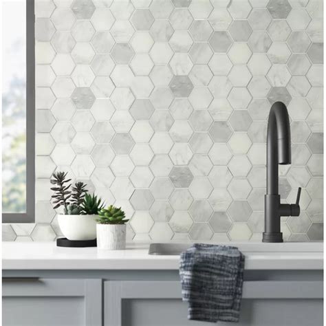 Check spelling or type a new query. Belmont 3" x 3" Marble Mosaic Tile | Hexagon tile kitchen ...