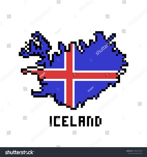 2d 8 Bit Pixel Art Iceland เวกเตอร์สต็อก ปลอดค่าลิขสิทธิ์ 1949370739