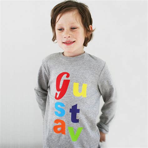Personalised Letter Boy's T Shirt By Holubolu Personalised Childrens Clothing 