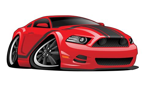 Modern American Muscle Car Cartoon Vector Illustration 371616 Vector