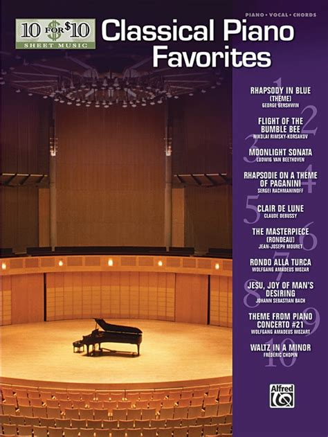 10 For 10 Sheet Music Classical Piano Favorites Piano Book Alfred Music