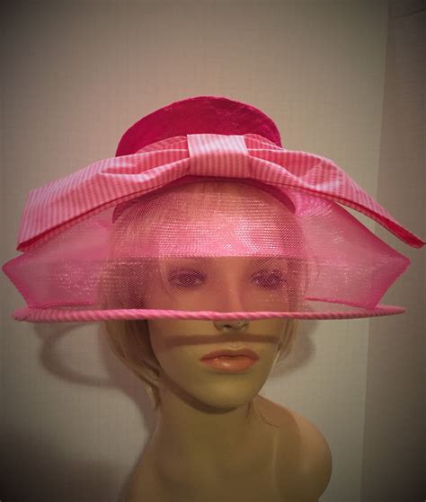 Pink Crinoline And Silk Hat Etsyshophelenshatbox Women Hats Fashion