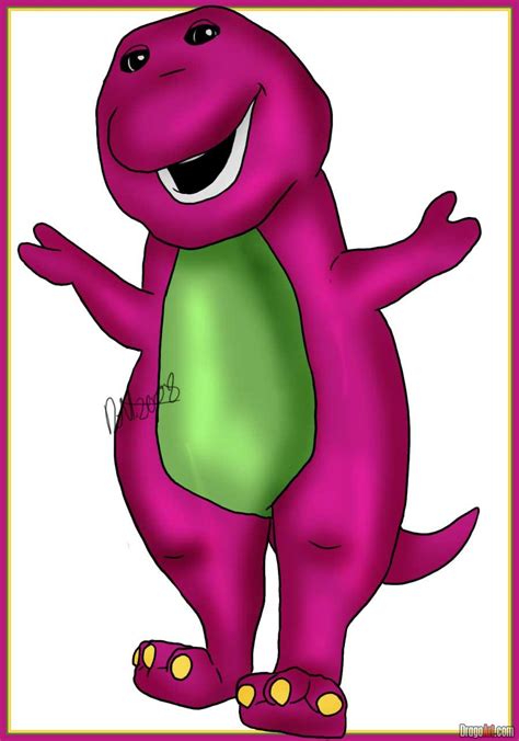 How To Draw Barney Step By Step Pbs Characters Cartoons Draw
