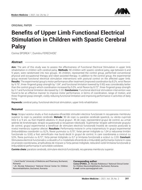 Pdf Benefits Of Upper Limb Functional Electrical Stimulation In