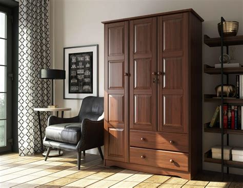 100% solid wood smart wardrobe/armoire/closet by palace imports, java color, 40 w x 72 h x 21 d, 1 clothing rods, 1 lock, 2 drawers included 4.4 out of 5 stars 52 1 offer from $549.00 100% Solid Wood Grand Wardrobe/Armoire/Closet by Palace Imports,