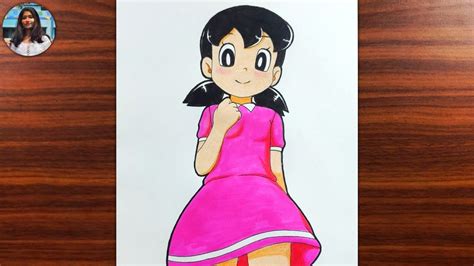 How To Draw Shizuka From Doraemon Step By Step With Color Pencil
