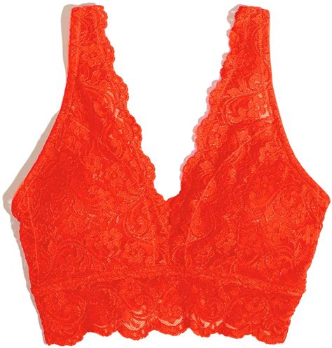 Smart And Sexy Womens Signature Lace Deep V Bralette Hot Fire Size