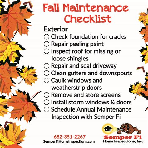 Fall Maintenance Checklist Exterior Dallas Fort Worth Home Inspections