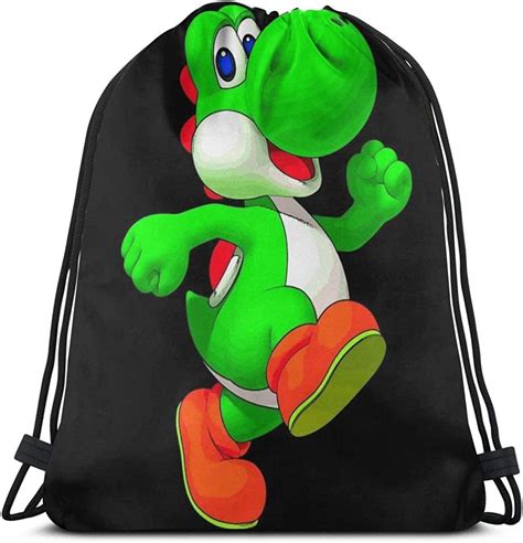 Cartoon Yoshi Drawstring Backpack Bags Sport Adjustable Backpack Sack