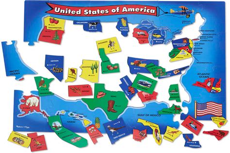 Melissa And Doug United States Of America 51 Piece Floor Puzzle A Child