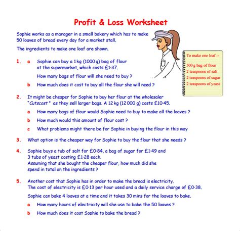 Profit And Loss Worksheet Charlotte Clergy Coalition